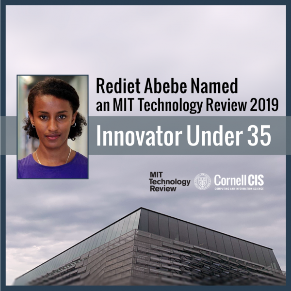 Rediet Abebe Named an MIT Technology Review 2019 Innovator Under 35
