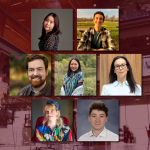 A photo collage showing 7 students at Cornell Bowers